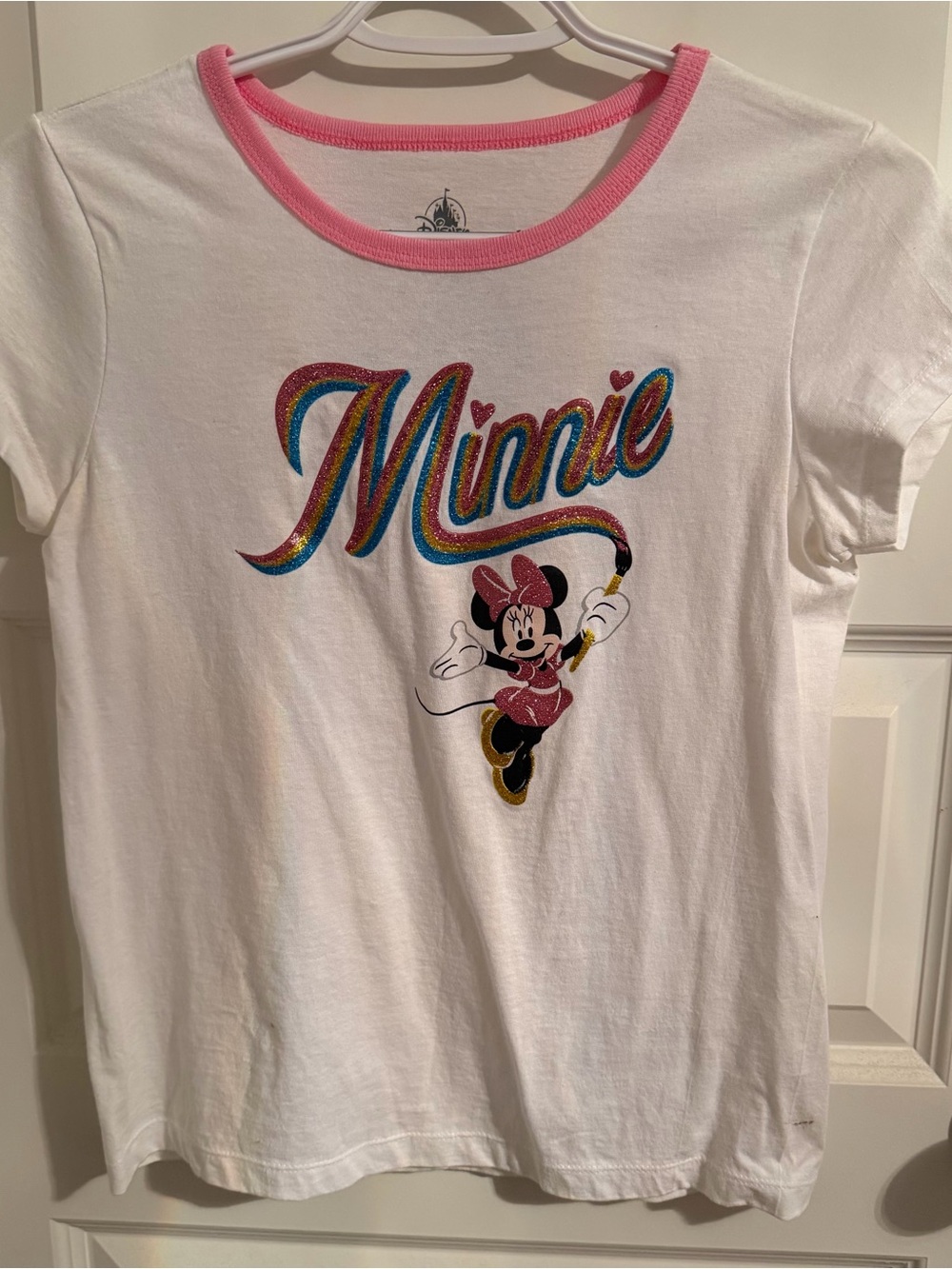 Minnie Graphic Pink-Trim Kids Tee